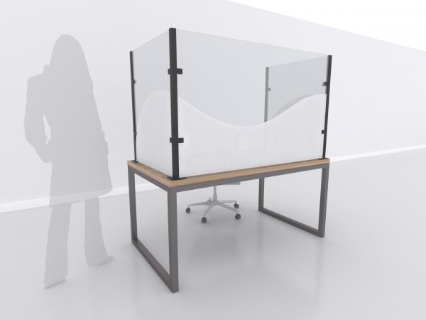 3-Sided Desktop Safety Shield (Black) -- Image 1