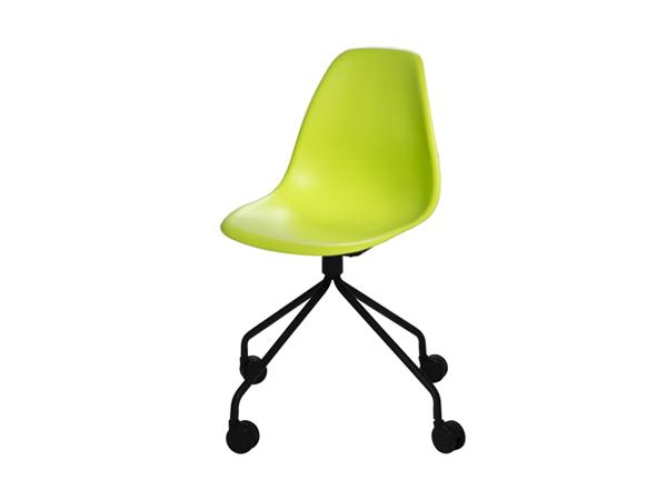 CEGS-044 | Chelsea Chair w/ Black Swivel Base and Casters Chartreuse -- Trade Show Furniture Rental