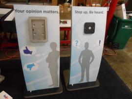 (2) MOD-1363 iPad Kiosk Curved Kiosks with Silicone Edge Graphics -- Image 1