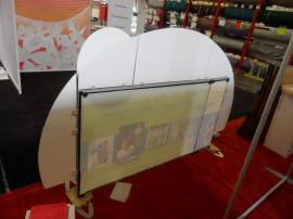 Custom Hybrid Table Top with Fabric and Direct Print Graphics and Shelves -- Image 2
