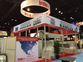 Conference & Storage Room, SEG Fabric Header Graphics, RE-1235 Counter, Halogen Arm Lights, Red Sintra Infill Panels, and RE-170 Literature Shelves -- Image 4