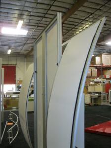 eSmart Modified ECO-1047 Recycled Aluminum Extrusion and SEG Fabric Graphics. Includes Monitor Mount and Mini-brite Lights. Monitor Stand has Laminate Countertop and Locking Storage -- Image 3