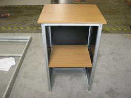 eSmart Modified ECO-1027 with Recycled Aluminum Extrusion, Slatwall Panels, Laminate Shelving and a 3D Header Graphic. Includes LED Lighting and a Custom Storage Counter -- Image 3