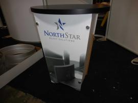 LTG-1001 Tapered Pedestal with Graphics and Open Storage -- Image 2