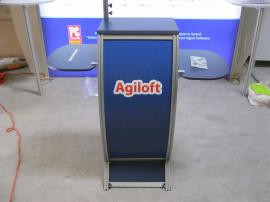 Modified eSmart ECO-1072 with Backlit Fabric Graphic, Frosted EcoGlass Wings, Curved Canopy, and P10 Workstation with Storage -- Image 3