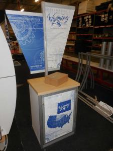 MOD-1206 Modular Workstation and Monitor Stand with Graphics and Locking Storage -- Image 1