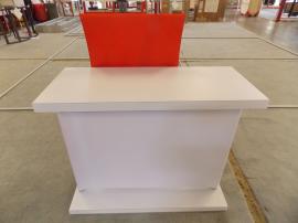 ecoSmart FSC Wood Reception Counter with Literature Pockets. All Graphics Made of Recycled Fabric