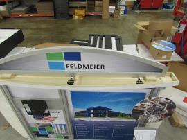 VK-0001 Table Top Display with Stand-off Graphic, Literature Tray, Monitor Mount, and Puck Lights