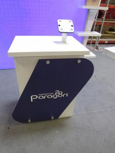 VK-1961 SuperNova Lightbox with Shelves, (3) Shelves, Monitor Mount, MOD-1560 Counter with Storage, and MOD-1329 iPad Swivel Mount