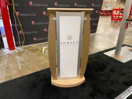 MOD-1549 Modular Lectern with Plex Inserts, Shelf, and Graphic