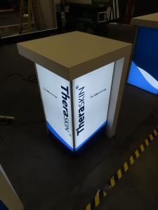 MOD-1731 Backlit Custom Counter with Backlit Fabric Graphics and Locking Storage -- View 2