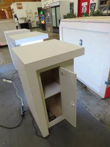 MOD-1731 Backlit Custom Counter with Backlit Fabric Graphics and Locking Storage -- View 3