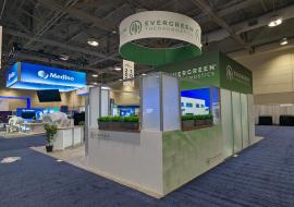 RENTAL: Island Design with Conference Room Structure @ 156" Wide x 118" Deep x 142.5" High with Gravitee System Panels and Other Extrusion Components -- View 2