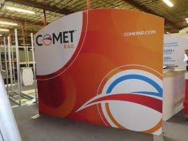 SYK-1035 Symphony Portable Display with (2) SEG Tension Fabric Graphics, and SYM-407 Portable Counter with Locking Storage -- View 2