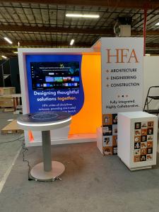 RENTAL: RE-1081 Design with White Laminated Backwall with Single-Sided Lightbox -- View 2