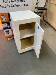 RENTAL: RE-1081 Design with White Laminated Backwall with Single-Sided Lightbox -- View 5