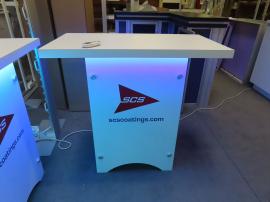 (3) Modified SYM-406 Counters with Larger Countertops, Vinyl Graphics, RGB LED Perimeter Lights, and Locking Storage -- View 2