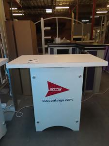 (3) Modified SYM-406 Counters with Larger Countertops, Vinyl Graphics, RGB LED Perimeter Lights, and Locking Storage -- View 3