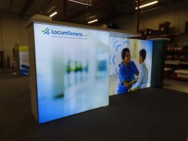 VK-2984 SuperNova LB Exhibit with Backlit Tension Fabric Graphics, Wood Ceilings, and Locking Closet -- View 2