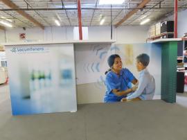 VK-2984 SuperNova LB Exhibit with Backlit Tension Fabric Graphics, Wood Ceilings, and Locking Closet -- View 3