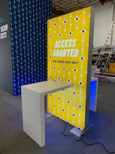 RENTAL: Custom Island Rental Design with (2) 4 ft Wide x 8 ft. High Double-Sided Lightbox Kiosks -- View 2