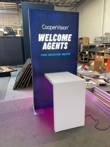 RENTAL: Custom Island Rental Design with (2) 4 ft Wide x 8 ft. High Double-Sided Lightbox Kiosks -- View 4