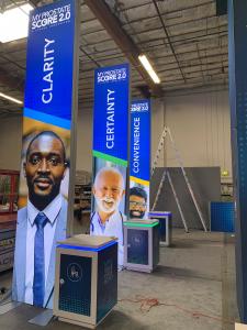 RENTAL: RE-9138 Island Design with 96" Wide x 190" High Gravitee Panel System Storage Tower with Locking Door -- View 2