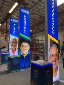 RENTAL: RE-9138 Island Design with 96" Wide x 190" High Gravitee Panel System Storage Tower with Locking Door -- View 3