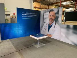 RENTAL: RE-9138 Island Design with 96" Wide x 190" High Gravitee Panel System Storage Tower with Locking Door -- View 6