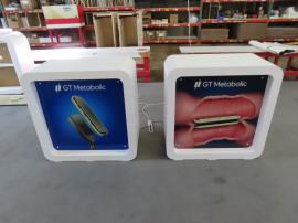 (2) MOD-1573 Curved Backlit Counters with Plex Graphics and Locking Storage -- View 2