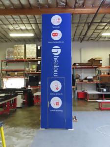 (2) 16 ft Gravitee Towers with Tension Fabric Graphics and Locking Closet Storage -- View 3