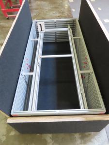 (2) 16 ft Gravitee Towers with Tension Fabric Graphics and Locking Closet Storage -- Crate Packing