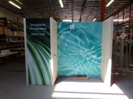 Custom SuperNova Lightboxes Exhibits with Storage Closet and Monitor Mount. Reconfigures to (2) 10 x 10 Displays