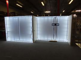 Custom SuperNova Lightboxes Exhibits with Storage Closet and Monitor Mount. Reconfigures to (2) 10 x 10 Displays -- View 3