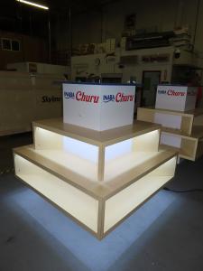 (2) 4-sided Product Displays with Vinyl Graphics and LED Accent Lights -- View 3