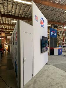 Island Design with (2) Gravitee Panel System Enclosed Conference Rooms with Locking Doors and White PVC Insert Panels for Interior Walls -- View 7