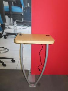 SYK-2006 Symphony Portable Display with SEG Tension Fabric Graphic, Backwall Workstation Counter, and (2) Wireless Charging Pads -- View 3