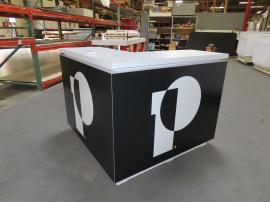 RE-1516 Custom Counter with RGB LED Accent Lights, Vinyl Graphics, and Locking Storage