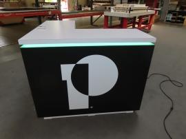 RE-1516 Custom Counter with RGB LED Accent Lights, Vinyl Graphics, and Locking Storage -- View 2