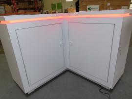 RE-1516 Custom Counter with RGB LED Accent Lights, Vinyl Graphics, and Locking Storage -- View 3