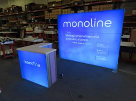 SYK-1050 Symphony Portable Backlit Display and MOD-1722 Backlit Reception Counter with Locking Storage