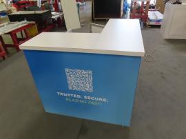 SYK-1050 Symphony Portable Backlit Display and MOD-1722 Backlit Reception Counter with Locking Storage -- View 4