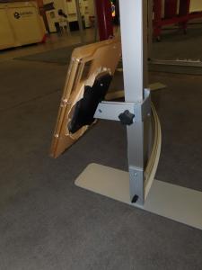 Modified SYK-001 Symphony Portable Table Top Display with SEG Fabric Graphic, MOD-1381 Literature Tray, MOD-1376 iPad Clamshell, and (2) LED Adjustable Arm Lights -- View 2