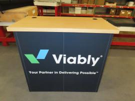 LT-116 Portable Counter with Vinyl Graphics, Wireless Charging Pads, and Locking Storage