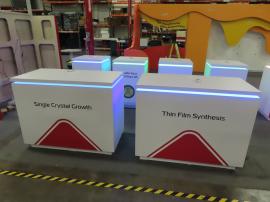 (1) MOD-1736, (4) MOD-1593, and (2) MOD-1596 Custom Counters with Programmable RGB LED Accent Lights, Grommets, and Locking Storage