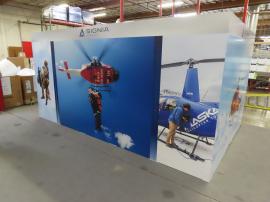 Custom Wood Room Extension with Vinyl Graphics, Product Kiosk Wall, Cabinets, and Monitor Stand -- View 2