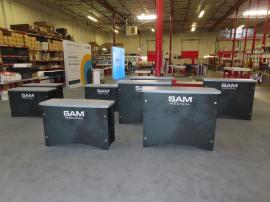 12 ft. Gravitee Tower with Fabric Graphics and Locking Closet Storage and (8) Modular Counters -- View 4