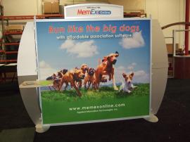 Modified Sacagawea Portable Hybrid Trade Show Display with Tension Fabric Graphics