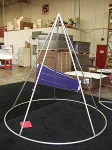 Custom Aero Overhead Hanging Signs:  Cone and 4-Sided Pinwheel -- Image 1