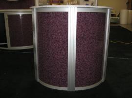 ECO-1019 with Custom Recycled Tension Fabric Header, ECO-4K, and Custom Podium with Client Fabric Mounted to Reco Infills -- Image 2